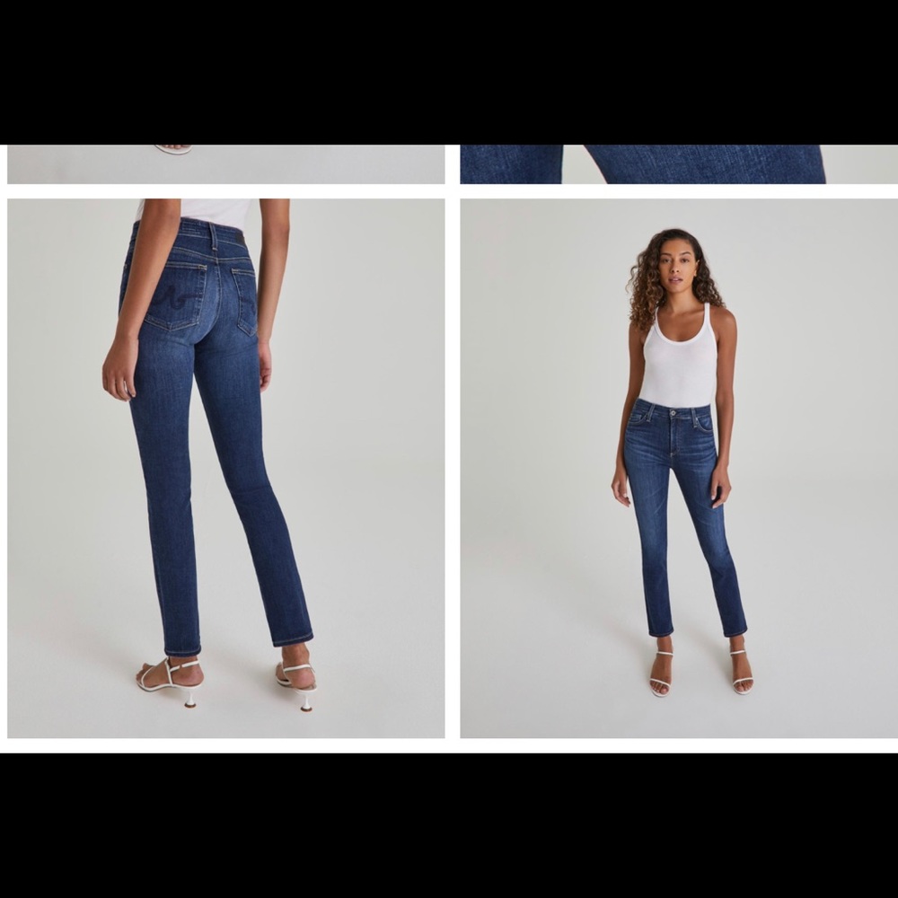 AG high rise slim fit straight jeans